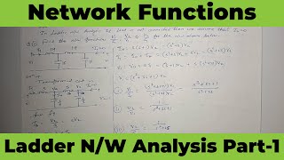 Ladder Network Analysis Part1  Network Functions  EN  CTN [upl. by Lazor568]