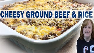 CHEESY GROUND BEEF amp RICE CASSEROLE RECIPE  Cook with Me Casserole [upl. by Assirral]