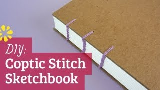 How to Make a Sketchbook  DIY Coptic Stitch Bookbinding Tutorial  Sea Lemon [upl. by Eudoca]