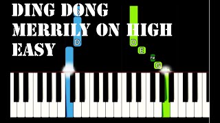 Ding Dong Merrily on High easy piano version [upl. by Adnohsed909]