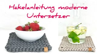 DIY Häkelanleitung moderner Untersetzer Maschenherz [upl. by Wendy]