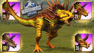 DRACOCERATOPS MAXED  Jurassic World  The Game  Ep495 HD [upl. by Laersi]