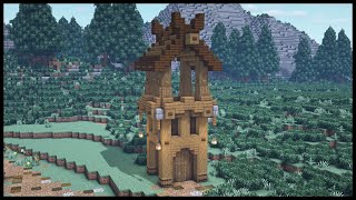 Minecraft How to build a wooden Watchtower  Tutorial [upl. by Alyakam936]