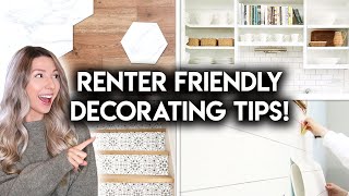 12 RENTER FRIENDLY HOME DECOR IDEAS  DIY REMOVABLE UPGRADES [upl. by Alrep451]