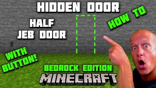 Minecraft HIDDEN DOOR  WITH BUTTON  1x2 Flush Piston Door  Half JEB DOOR [upl. by Nessi]