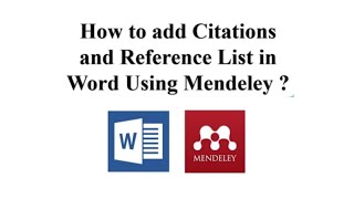 How to add Citations and Reference List in Word document using Mendeley [upl. by Klenk]