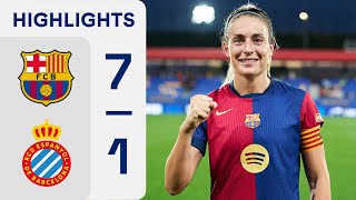 FC BARCELONA 7  1 RCD ESPANYOL  RESUMEN LIGA F [upl. by Daniell]