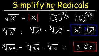 Simplifying Radicals [upl. by Ahcila368]