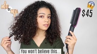 TESTING THE TYMO STRAIGHTENING BRUSH ON CURLY HAIR  HONEST OPINION [upl. by Leanora]