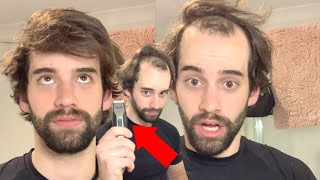 BALDING MAN Shaves Head BALD In Incredible TRANSFORMATION [upl. by Nnylram]