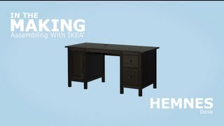 IKEA HEMNES Desk Assembly Instructions [upl. by Ahsotan]