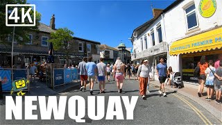 NEWQUAY Cornwall July 2021  Town Centre Towan Beach amp Newquay Harbour  4K Virtual Walk [upl. by Atikihs861]