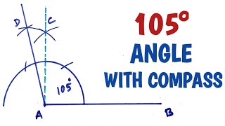 How to construct 105 degree angle with compass [upl. by Crescentia]