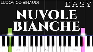 Ludovico Einaudi  Nuvole Bianche  EASY Piano Tutorial [upl. by Nam]