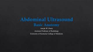 Abdominal US  Basic Anatomy [upl. by Nilyam]