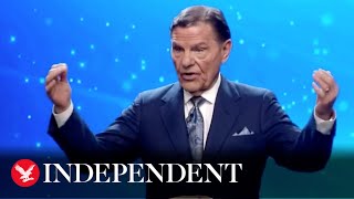 ProTrump evangelical Kenneth Copeland laughs manically over media calling Bidens win [upl. by Assenna902]