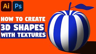 3D Shapes with Textures  Adobe Illustrator Tutorial [upl. by Elianore847]