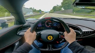 POV Novitec Ferrari SF90 on German Autobahn [upl. by Viv476]