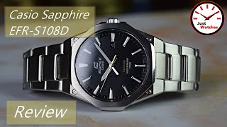 Casio Edifice Sapphire Review EFRS108D [upl. by Kattie]