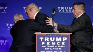 Donald Trump rushed off stage during rally in Nevada [upl. by Ahsenhoj]