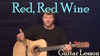 Red Red Wine Neil DiamondUB40 Easy Strum Guitar Lesson  How to Play Chords Strum Tutorial [upl. by Kramer]