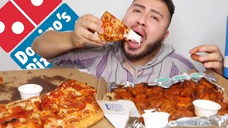 DOMINOS Pizza  Hot Wings MUKBANG [upl. by Zackariah]