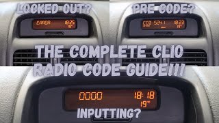 Renault Clio Radio Code  THE COMPLETE GUIDE [upl. by Borer387]