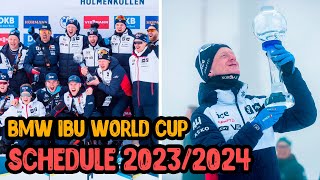 BMW IBU World Cup Biathlon  Schedule 20232024 [upl. by Eirrem978]