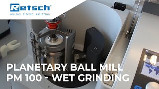 Planetary Ball Mill PM 100  Wet Grinding RETSCH planetaryballmill laboratoryinstruments [upl. by Lanctot]