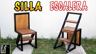 Silla ESCALERA  Metal y madera  ProyectosExprés [upl. by Marne]