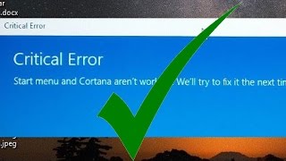 Solved Critical Error  Start Menu and Cortana not working Windows 10 [upl. by Grosz484]