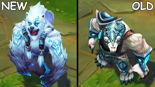 All Volibear Skins Rework NEW vs OLD Texture Comparison League of Legends [upl. by Aroved]