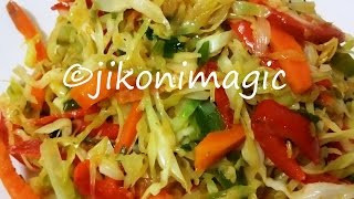 Cabbage Stir Fry Recipe  Jikoni Magic [upl. by Haodnanehs]