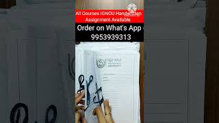 IGNOU Assignment kaise banaye  Order IGNOU Handwritten Assignment on Whats App  9953939313 [upl. by Ahseina749]