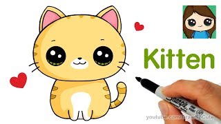 How to Draw a Kitten Super Easy [upl. by Aicirtak629]