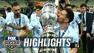 Messi captures elusive first international tournament title  2021 Copa América Highlights [upl. by Argile]