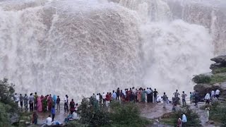 Dhuandhar Waterfall on River Narmada at Bedaghat Jabalpur MPIndia [upl. by Kester]