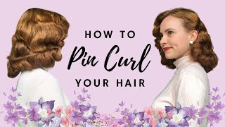 How I Pin Curl My Hair  1940s 50s Hair Tutorial [upl. by Kristel]