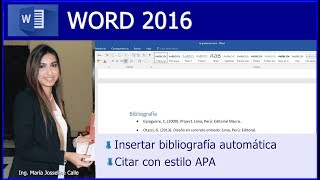 CÓMO INSERTAR BIBLIOGRAFÍA AUTOMÁTICA EN WORD CÓMO CITAR EN FORMATO APA [upl. by Annayar]