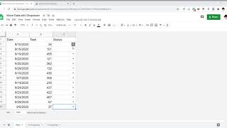 Google Sheets Move Entire Row with Dropdown [upl. by Maurili]