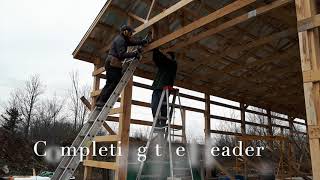 Pole Barn Build 14 Framing the Overhead Door [upl. by Eejan]