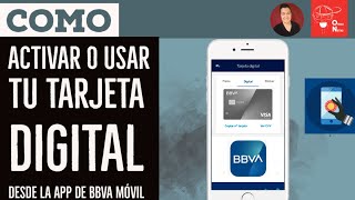 Como activar o usar tu Tarjeta Digital BBVA Movil Compras seguras por internet BBVA Movil app [upl. by Yelraf]