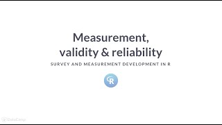 R Tutorial Measurement validity amp reliability [upl. by Eissoj354]