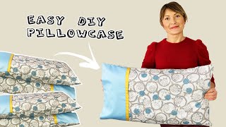 How to Sew a Pillowcase  Pillowcase Sewing Beginner Tutorial  DIY [upl. by Griseldis]