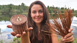 Making a Basket from PINE NEEDLES  Start to Finish Project [upl. by Aita97]