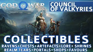 God of War  Council of Valkyries All Collectible Locations Ravens Chests Artefacts Shrines [upl. by Nahgiem]