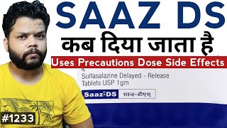 Saaz DS Tablet Review  Sulfasalazine Tablet Uses Precautions Dose In Hindi [upl. by Aliakam]