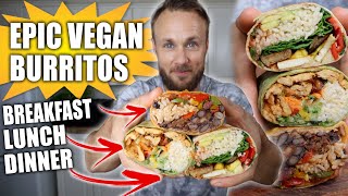 3 HIGH PROTEIN VEGAN BURRITOS  EASY RECIPES 🌱🌯🔥 [upl. by Monahan511]