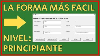 INGRESAR BUSCAR Y EDITAR DATOS DESDE FORMULARIO EN EXCEL VBA [upl. by Travis]