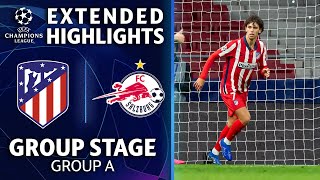 Atlético Madrid vs RB Salzburg Extended Highlights  UCL on CBS Sports [upl. by Iruyas]